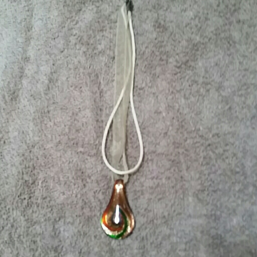 Beautiful handmade brown, green necklace